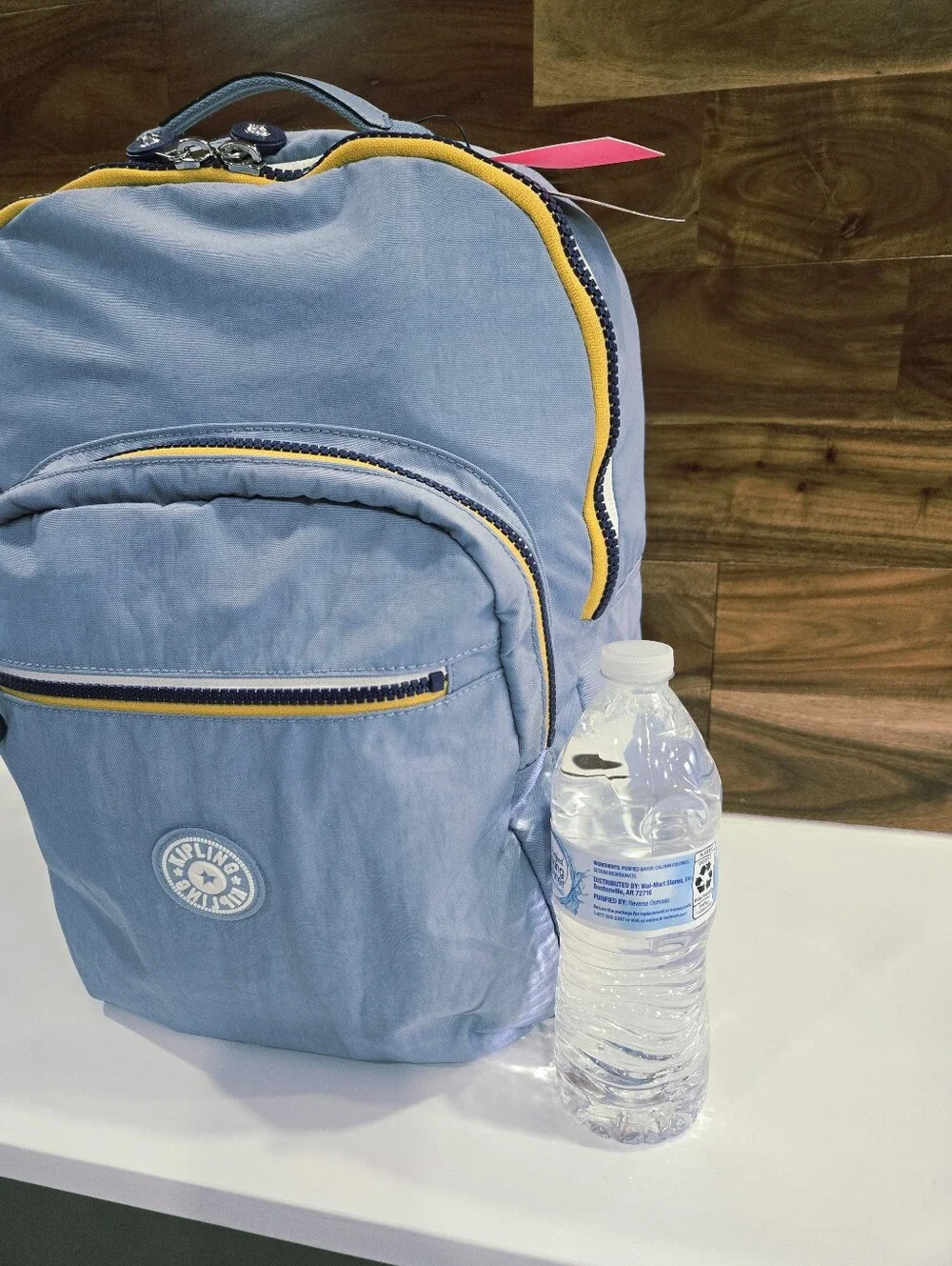 Kipling Light Blue Backpack School Travel Laptop Seoul NEW